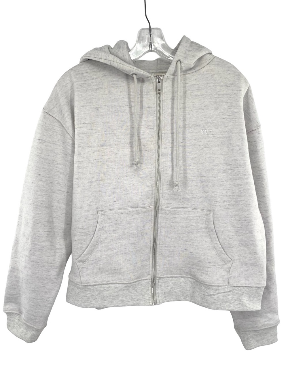 Set Active Zip Up Hoodie Sweatshirt Jacket Grey Size XS